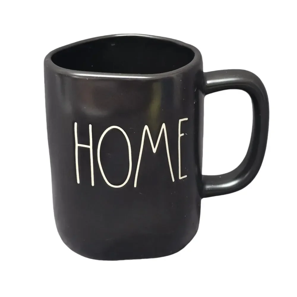 Rae Dunn Artisan Collection By Magenta HOME Black & White Coffee Tea Mug Glass